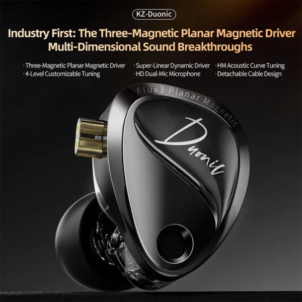 KZ Duonic Tri‑Magnetic Planar Hybrid IEM