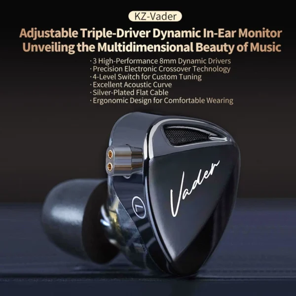 KZ Vader Triple Dynamic Driver IEM – 3DD Hi-Fi In-Ear Monitor
