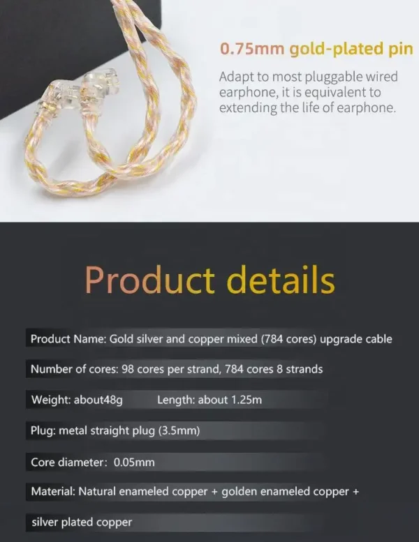 H4d9d453eb2ff45538b4d0e0a4a443947v product details of kZ-90-7 iem upgrade cable