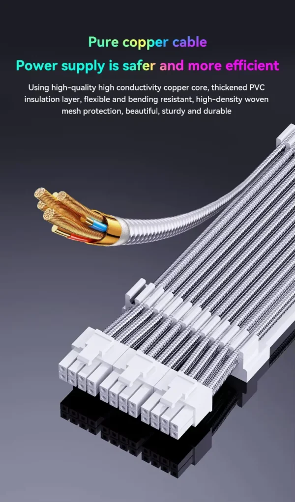 Snowman A40 ARGB Cable – 24‑Pin,Dual 8‑Pin, Extension Kit