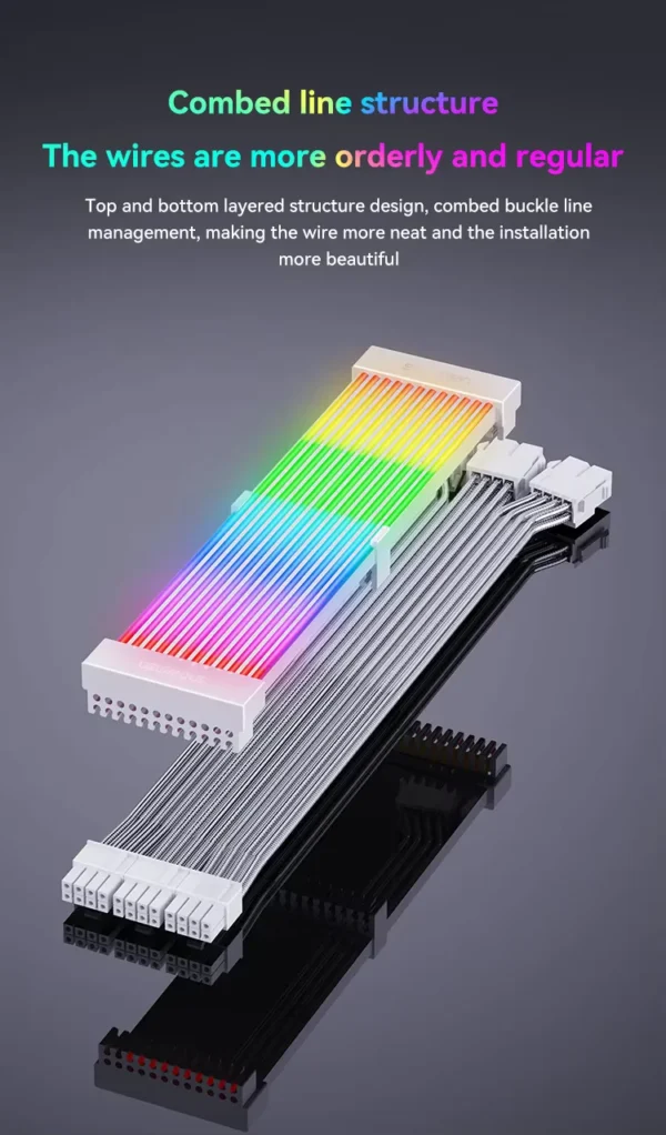 Snowman A40 ARGB Cable – 24‑Pin,Dual 8‑Pin, Extension Kit