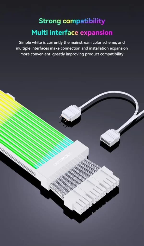 Snowman A40 ARGB Cable – 24‑Pin,Dual 8‑Pin, Extension Kit
