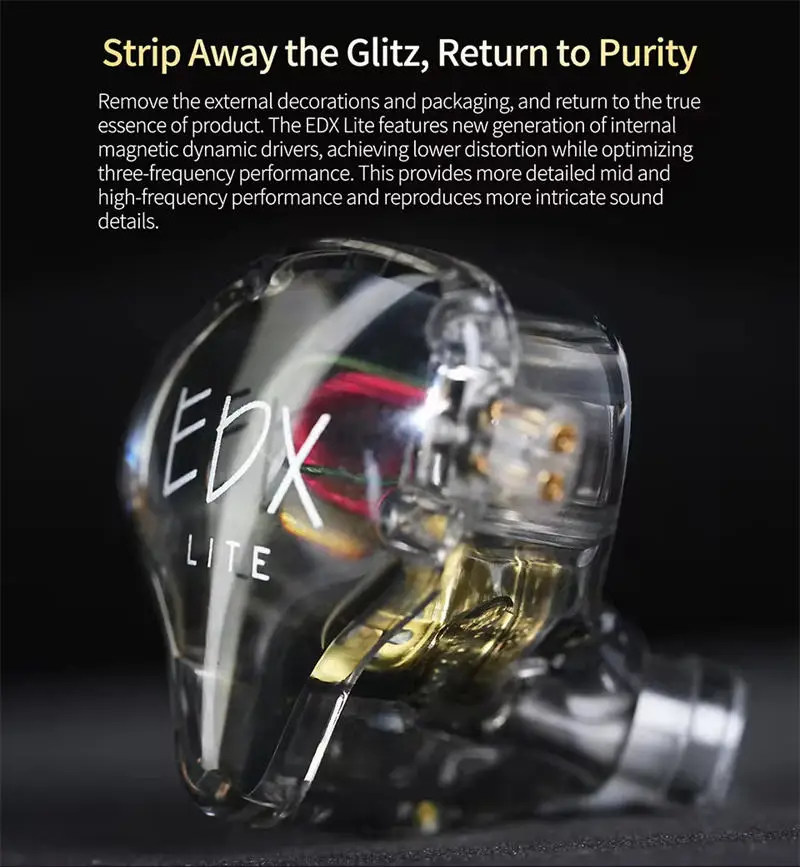 kz edx lite has magentic dynamic driver that allows low distortion