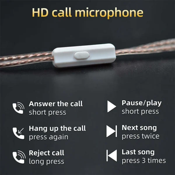 iem replacement cable mic
