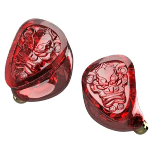 Waner Red Lion in ear monitors medical grade transparent red shell showcasing internal dynamic driver architecture