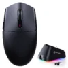 Attack Shark G3 Pro black ultra-lightweight wireless gaming mouse with black magnetic RGB charging dock, find the best price in Pakistan at HZSTECH.