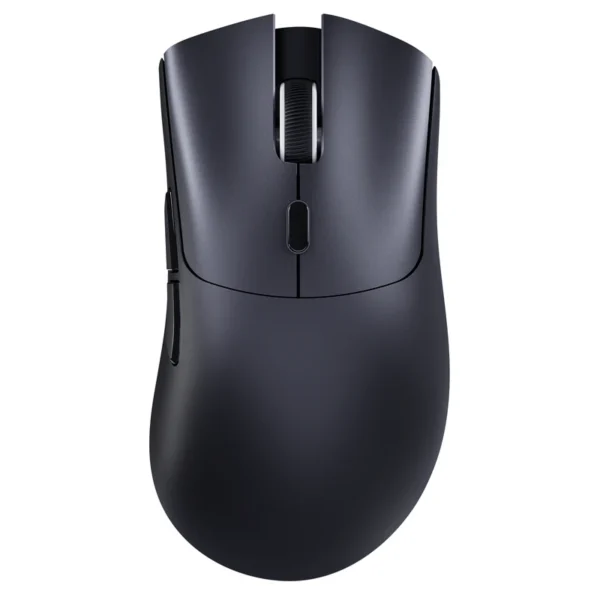 Clean top-view product photo of the minimalist matte Black variant of the Attack Shark R1 competitive wireless mouse.