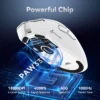 Technical graphic showing the bottom base of the Attack Shark R1 with its high-performance PixArt PAW3311 optical sensor and 18,000 DPI tracking specifications.