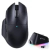 attack-shark-v6-black-gaming-mouse-top-view Attack Shark V6 black lightweight wireless gaming mouse with matching magnetic touch charging base