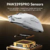 attack-shark-x1-paw3395pro-sensor-40000-dpi-mouse Exploded hardware view of the Attack Shark X1 gaming mouse showcasing the flagship PixArt PAW3395PRO optical sensor capable of 40,000 DPI and up to 650 IPS.
