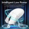 Graphic showcasing the Attack Shark X11 intelligent low power technology, offering up to 65 hours of battery life and a 2-3 hour charging time.