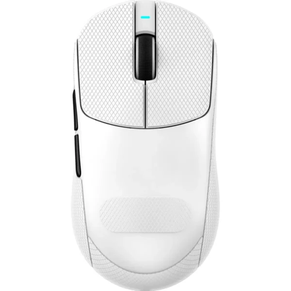Top view of the white Attack Shark X8SE wireless gaming mouse with custom grip tape, available at the best price in Pakistan on hzstech.