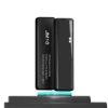 Black edition of the JCALLY JM10 DAC Headphone Amplifier standing on a display pedestal.