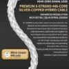 jcally-jm6-pro-2-silver-copper-cable-detail Detailed macro shot focusing on the JCALLY JM6 Pro 2 premium 8-strand 448-core silver-copper hybrid braided cable for lossless audio signal transmission, available in Pakistan from hzstech.pk