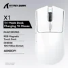 ttack-shark-x1-white-gaming-mouse-top-view-pakistan Top-down view of the white Attack Shark X1 gaming mouse highlighting its PAW3395PRO sensor, 40,000 DPI, and tri-mode connectivity features.